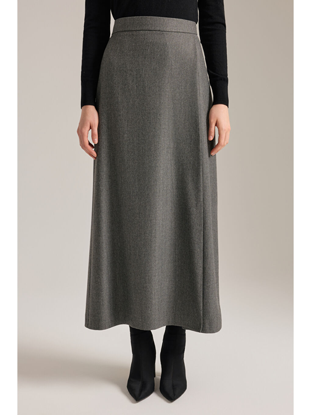 Antrasit Önü Katlama Pili Detaylı Etek-1