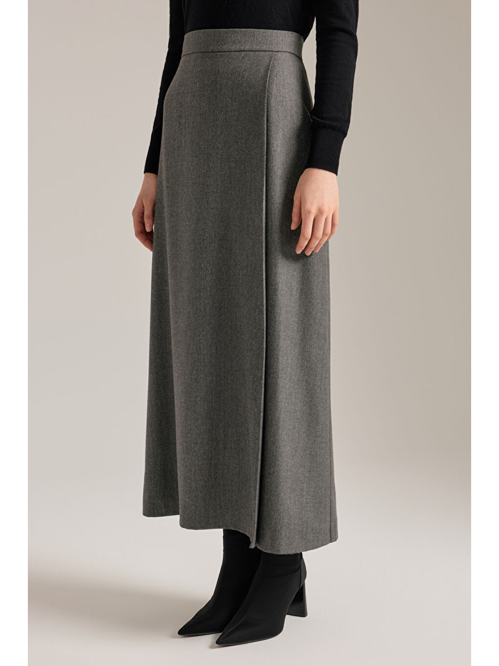 Antrasit Önü Katlama Pili Detaylı Etek-2