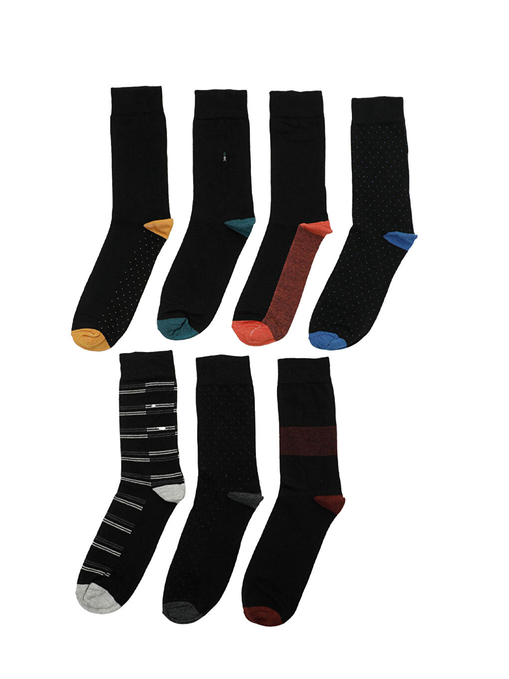 COLOR 7LI SKT-M 4PR Siyah Erkek 7 Li Çorap