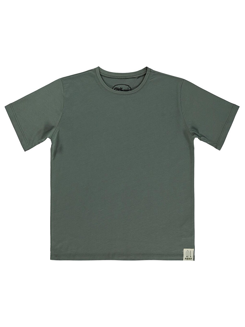 Boys Basic Surf Etiketli 10-13 Yaş Tişört - Haki