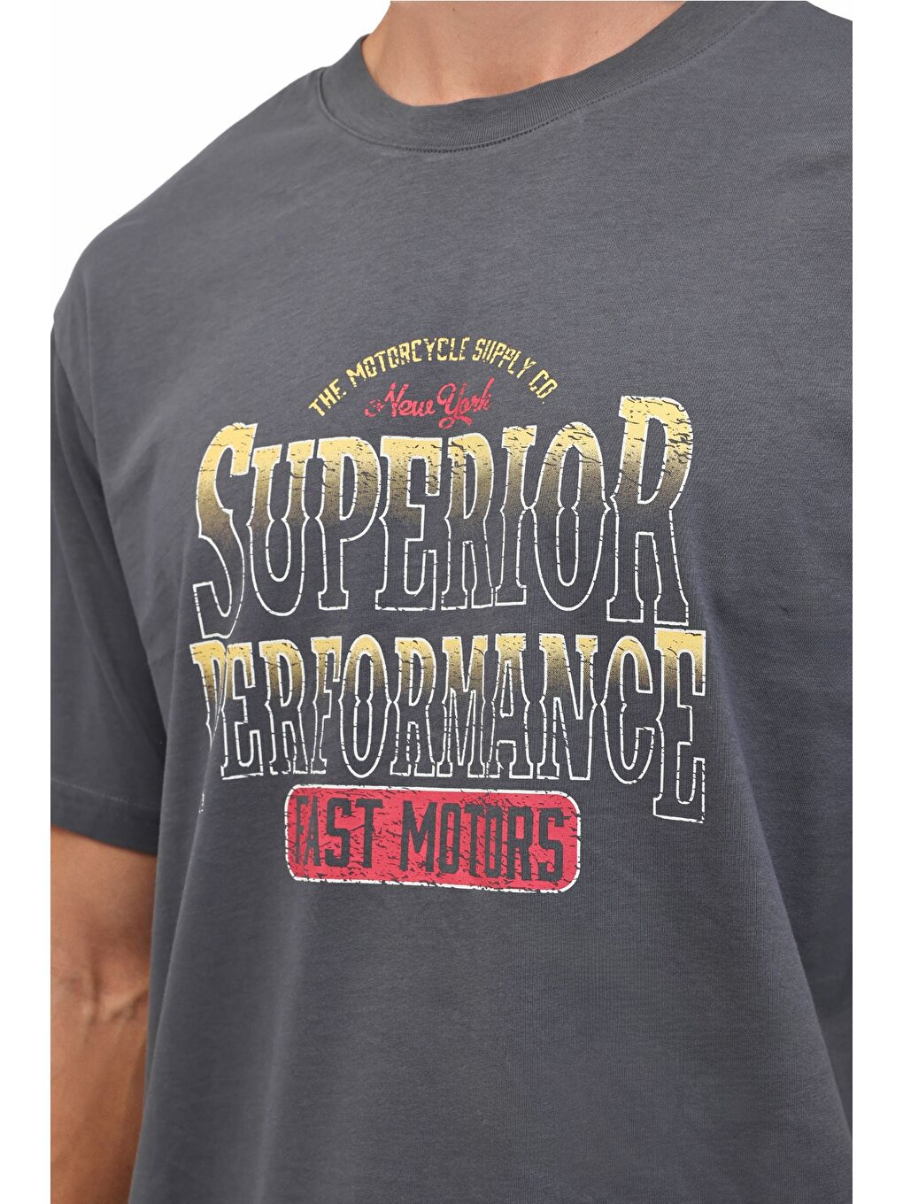 ML LIBER 11VNTG200 5FX Gri Erkek Kısa Kol T-Shirt-3