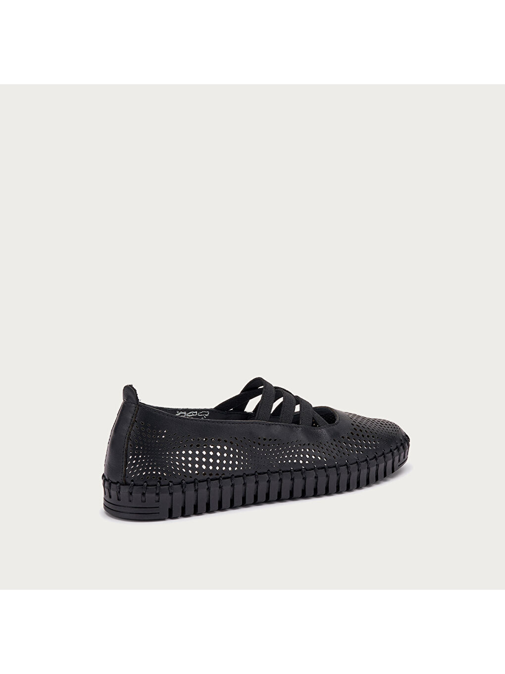 Siyah Kadın Babet 52M2 LASER-ETCHED LEATHER BALLET FLATS-2