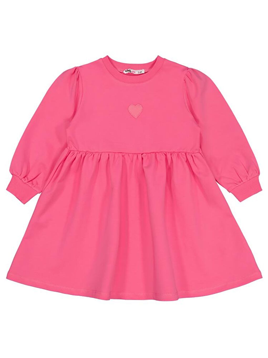 Pembe Girls Kalp Nakışlı 2-5 Yaş Elbise