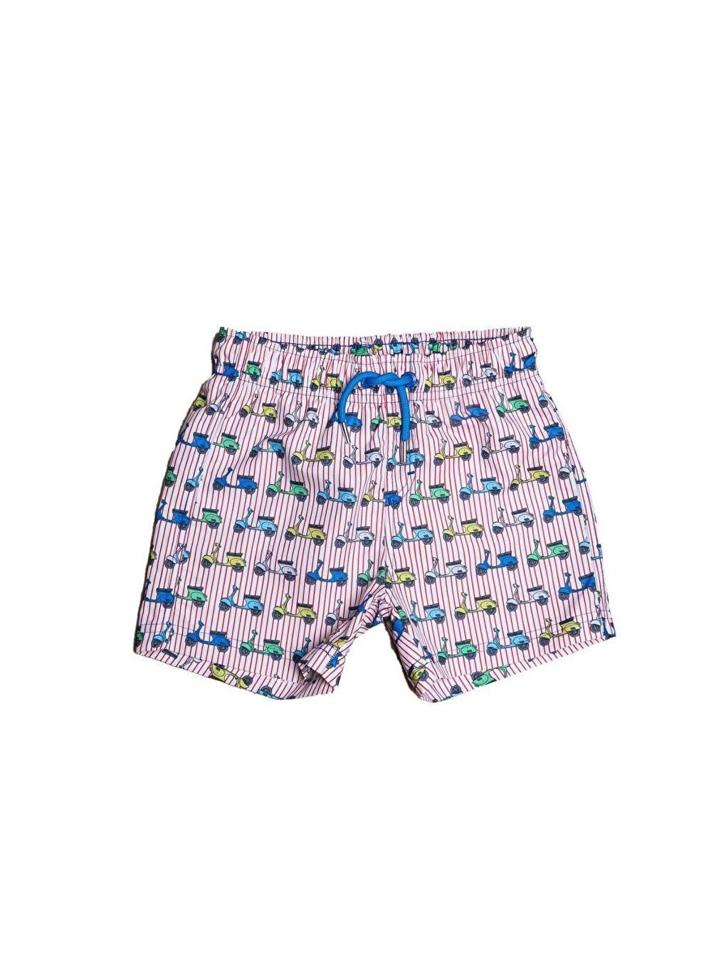 Karışık Erkek Çocuk Motorsiklet Desenli Deniz Şortu