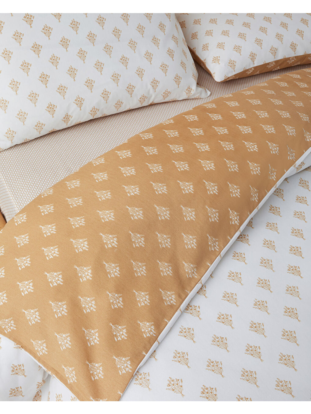 Sarı Petal Bouquet Kolay Ütülenir Çarşaflı Çift Kişilik Nevresim Takımı 200x220 cm Hardal-3