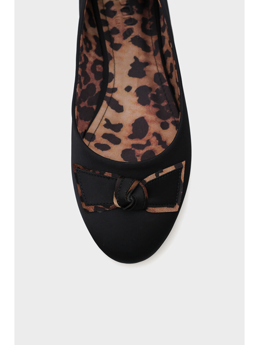 Siyah Aveline Saten Leopar Kadın Babet-3