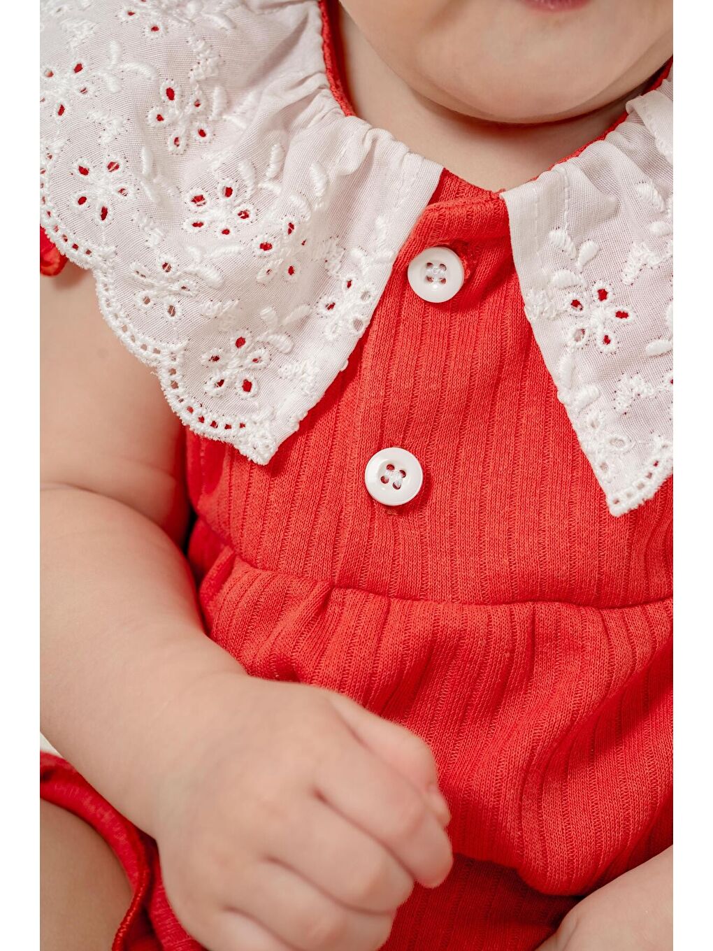 Fuşya Organik Tatlı Yenidoğan Fisto Yaka Detalı Çıt Çıt Kapatmalı Esnek Kız BebekTulumu-3