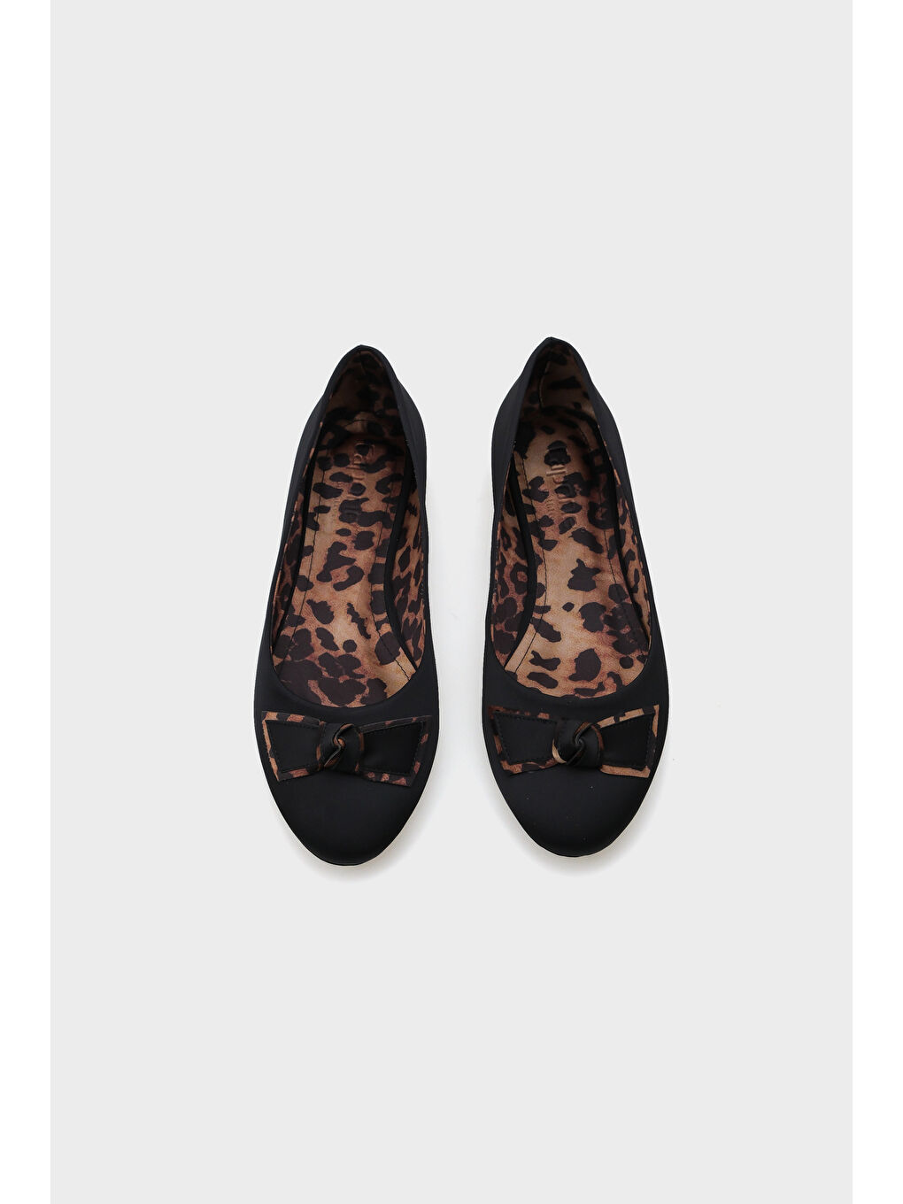 Siyah Aveline Saten Leopar Kadın Babet-5