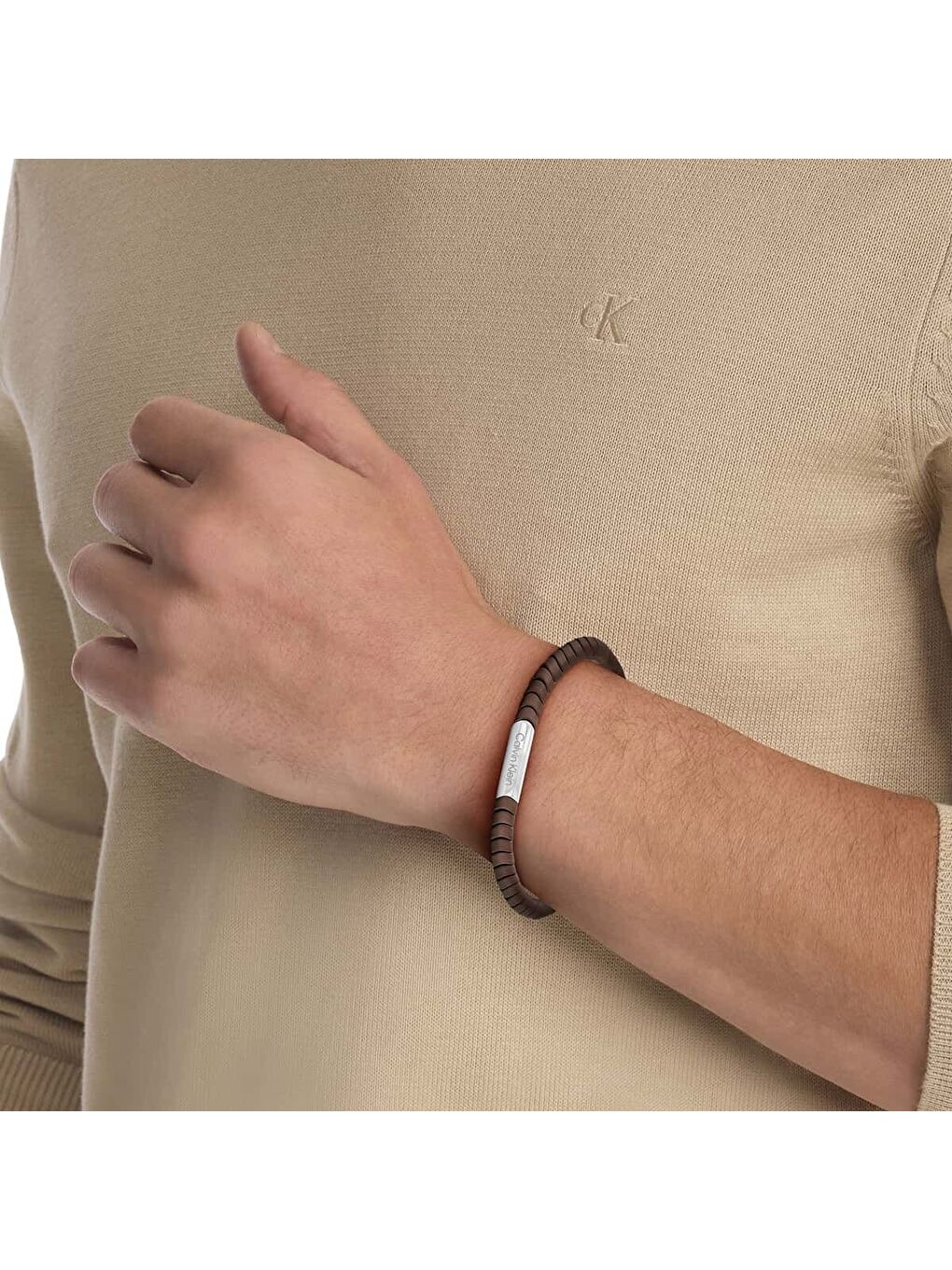 Kahverengi CKJ35100053 Erkek Bileklik-2