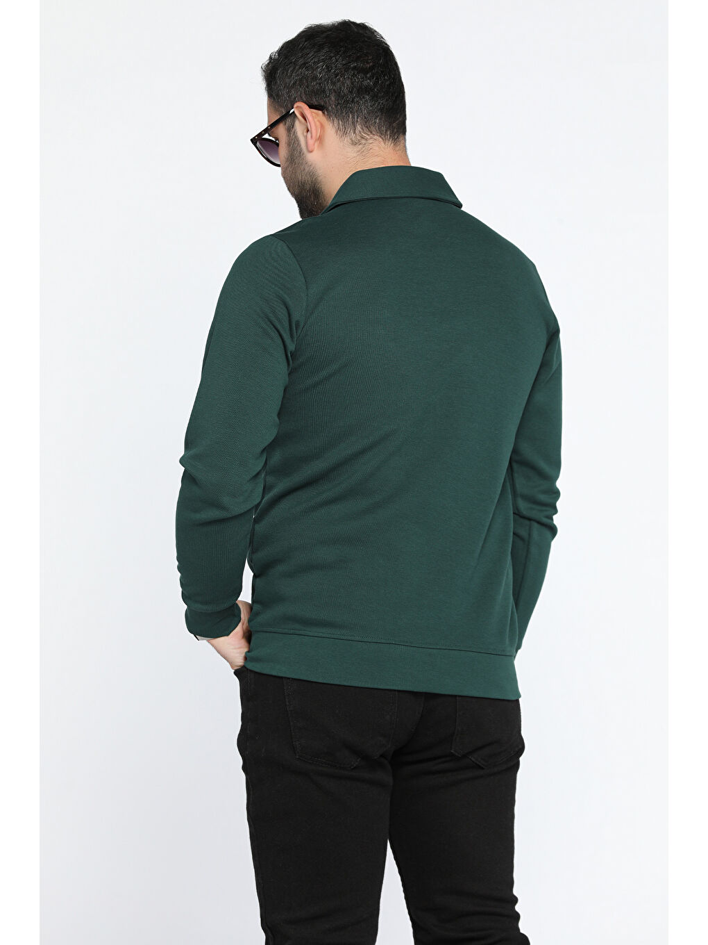 Mishar İtalia Yeşil Polo Yaka Erkek Sweatshirt - 2