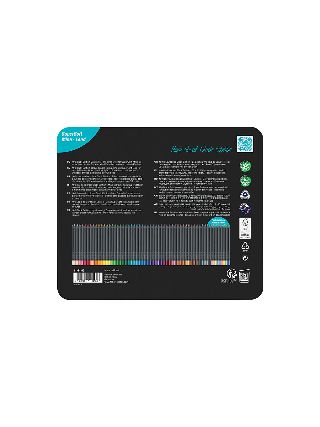 Black Edition Renkli Kalemler, 100'Lü Metal Kutu, Kırılmaz, Çocuklar Ve Yetişkinler İçin-1