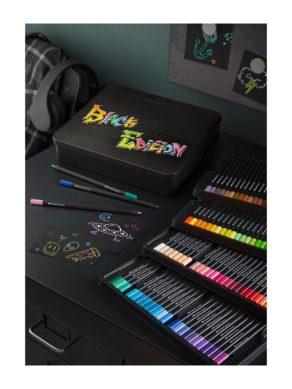 Black Edition Renkli Kalemler, 100'Lü Metal Kutu, Kırılmaz, Çocuklar Ve Yetişkinler İçin-4