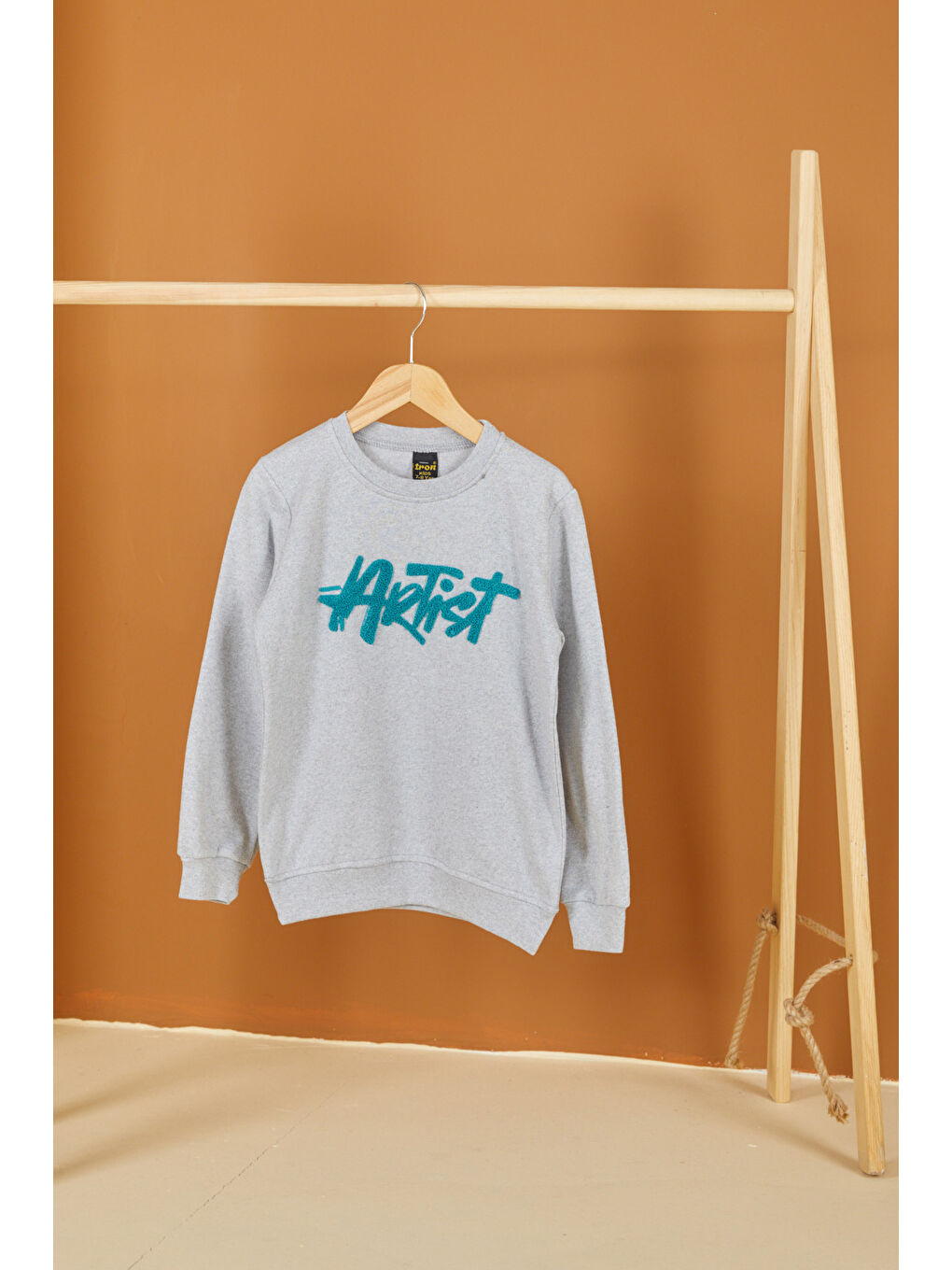 Erkek Çocuk Gri Nakışlı Sweatshirt - 26553
