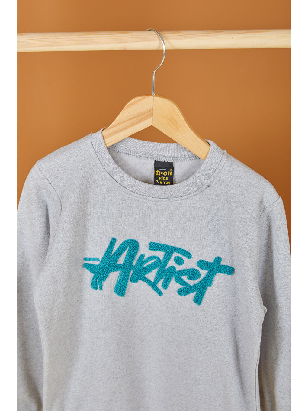 Erkek Çocuk Gri Nakışlı Sweatshirt - 26553-1