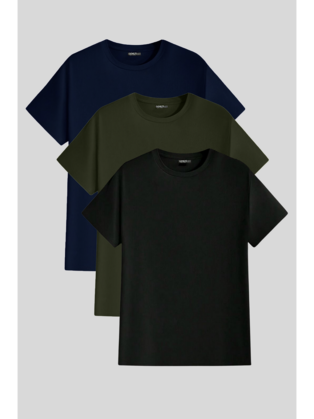 Mavi Erkek  Slim Fit Dar Kesim Bisiklet Yaka %100 Pamuk 3'lü Tişört Paketi BASIC-T-SHIRT3