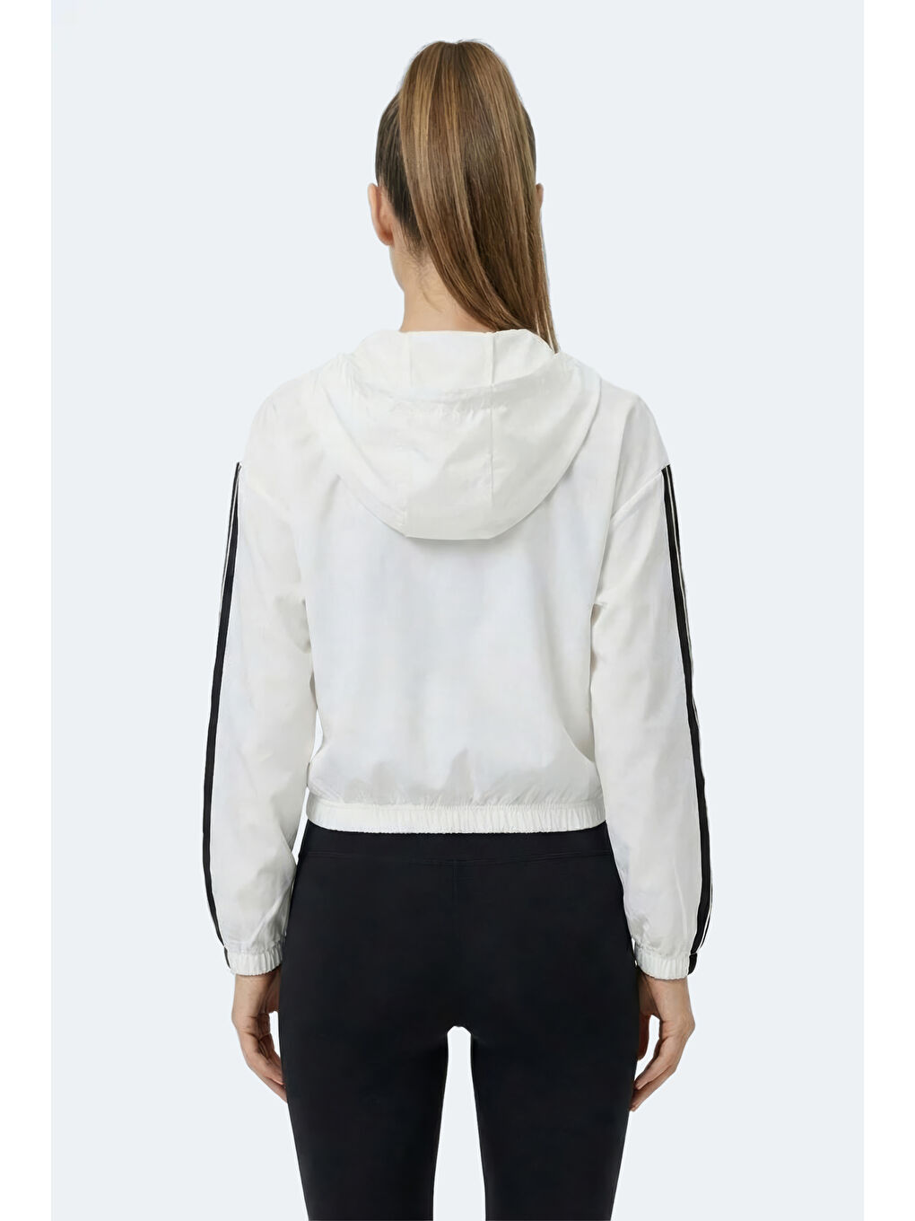 RAZZLE Kadın Fermuarlı Kapüşonlu Cepli Ekru Sweatshırt-3