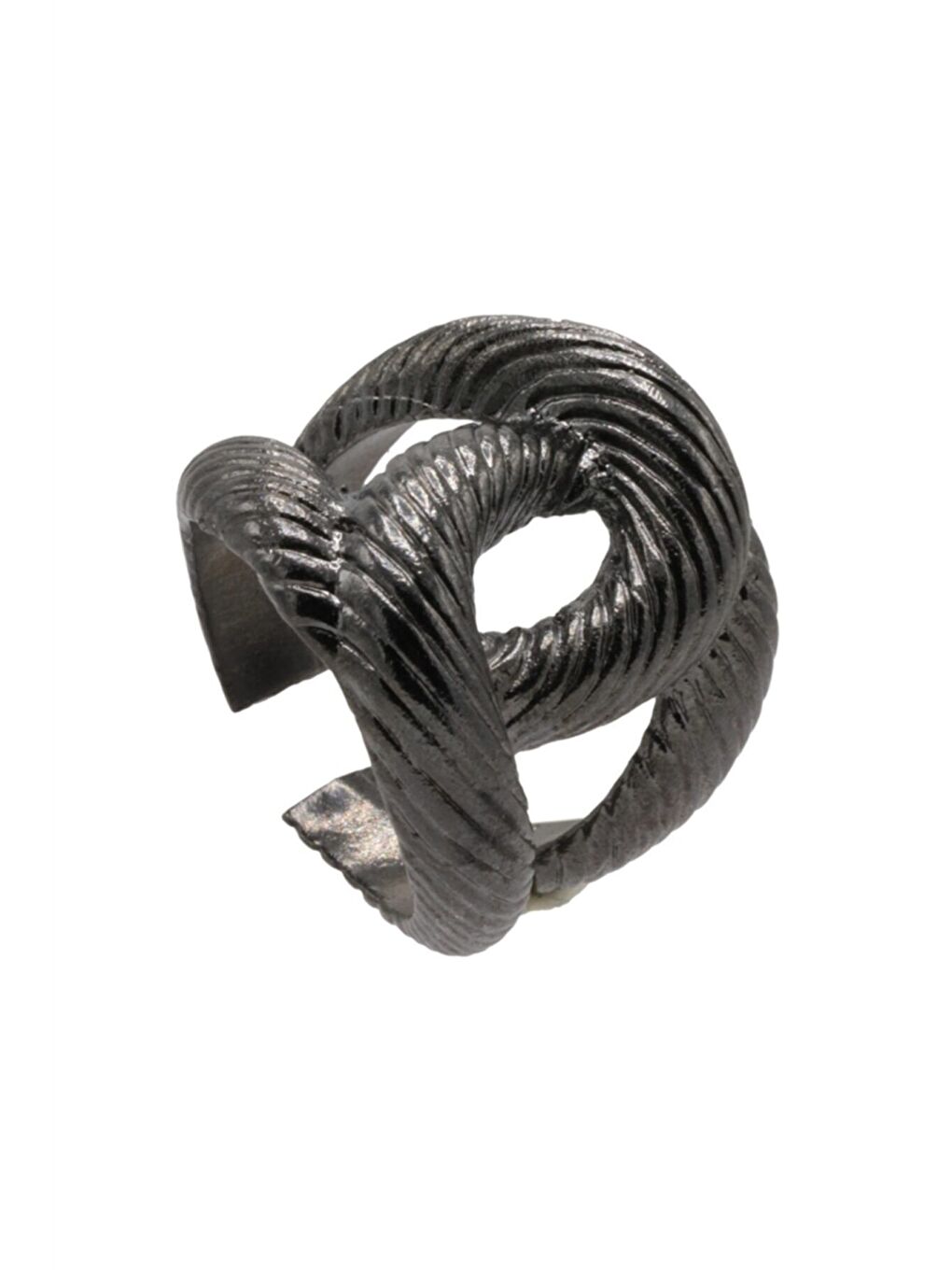 Kadın Antrasit Lak Kaplama Ayarlanabilir Aşk Sarmalı Yüzük