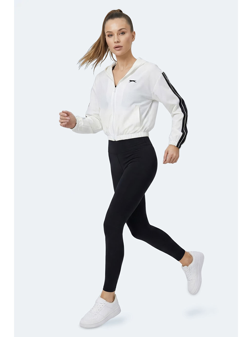 RAZZLE Kadın Fermuarlı Kapüşonlu Cepli Ekru Sweatshırt-5