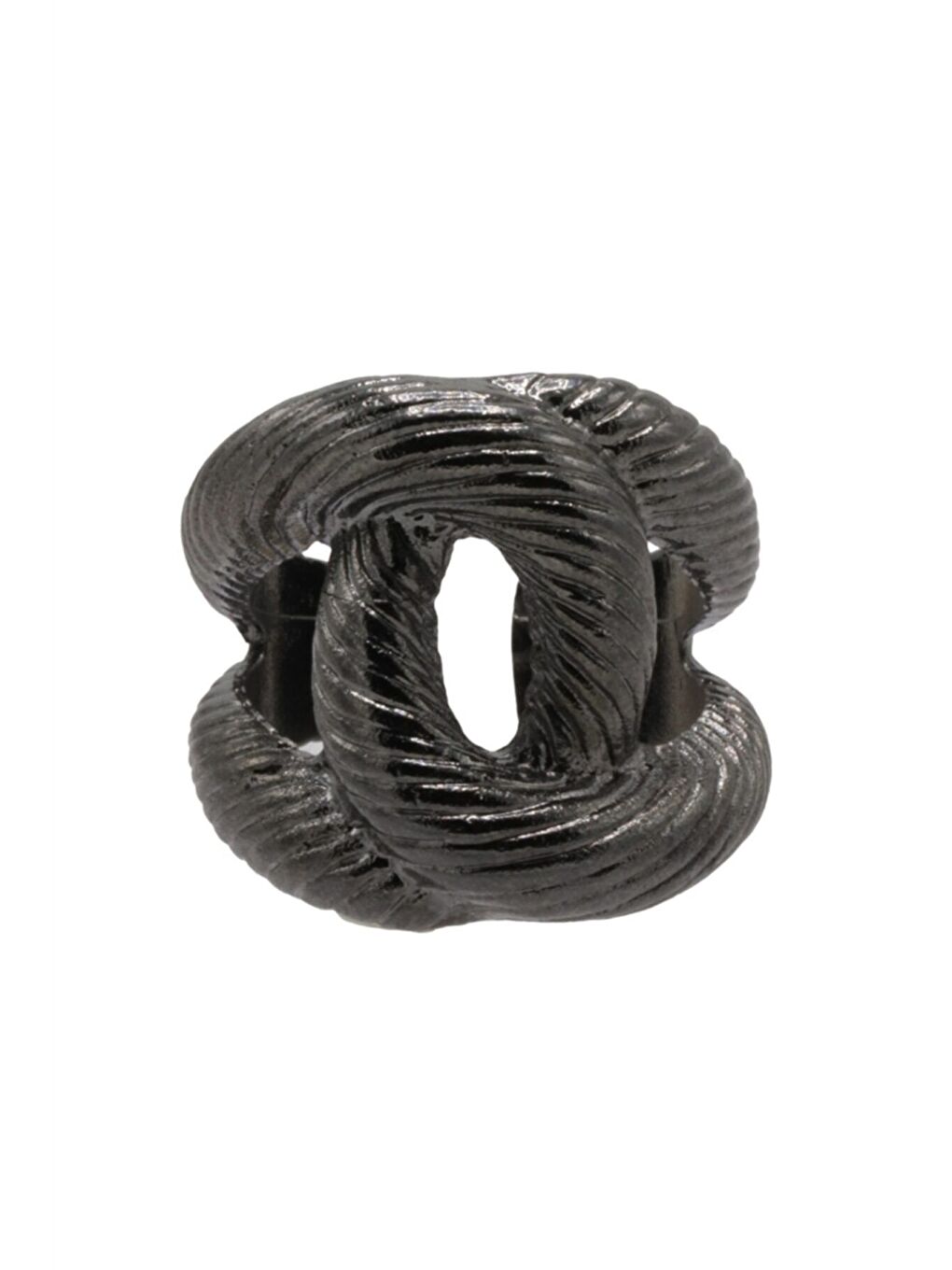 Kadın Antrasit Lak Kaplama Ayarlanabilir Aşk Sarmalı Yüzük-1