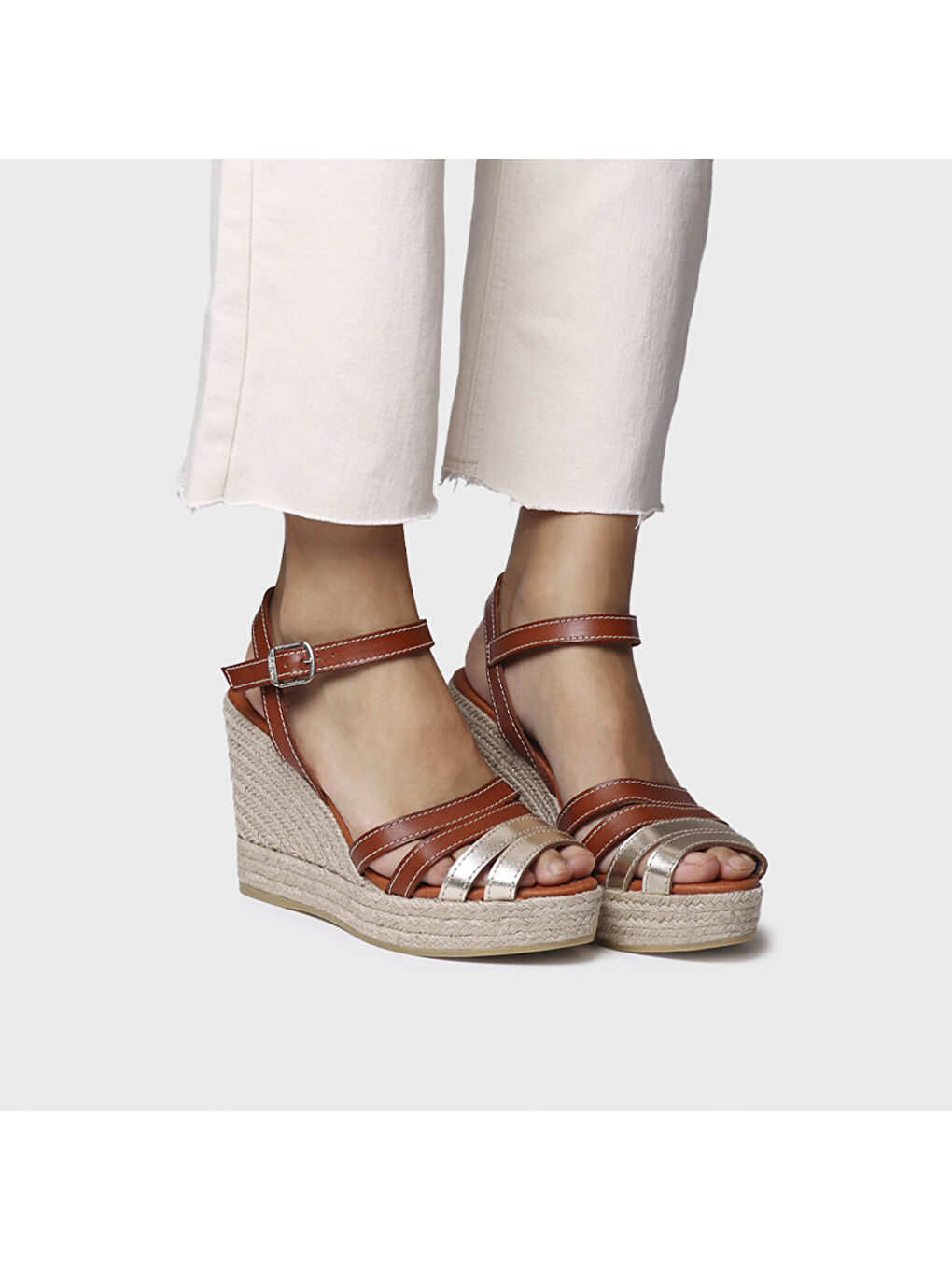 Kahverengi Kadın Sandalet Octavia Platinum-Tan-3