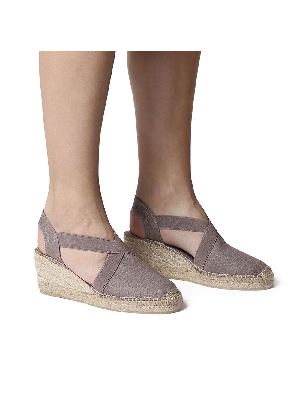 Bej Kadın Sandalet Ter Elactic Linen Taupe-3