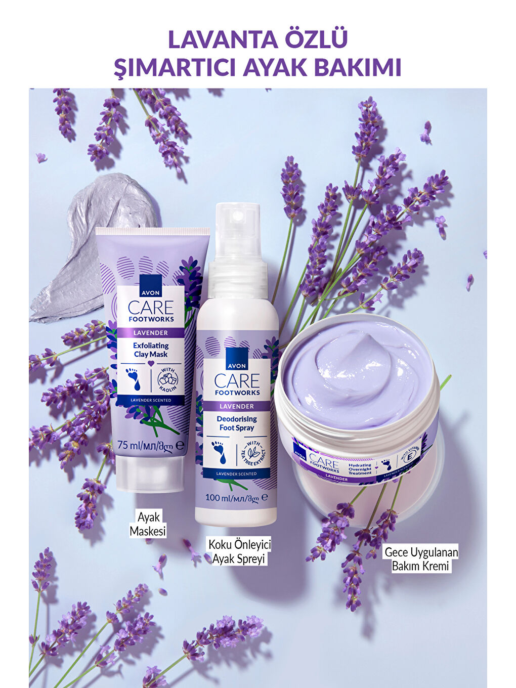 Footworks Lavanta Özlü Koku Önleyici Ayak Spreyi 100ml Üçlü Paket-2