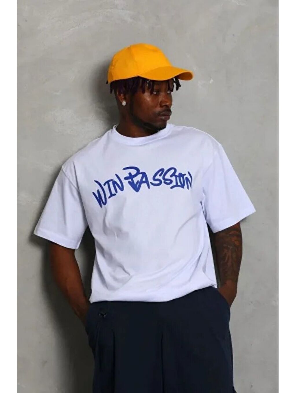 Beyaz Erkek Baskılı Tişört