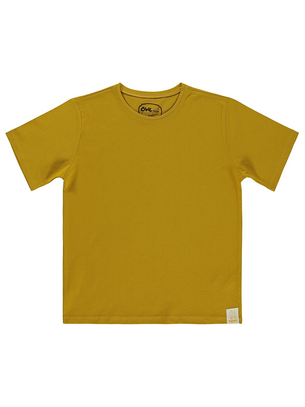 Kahverengi Boys Basic Surf Etiketli 10-13 Yaş Tişört - Sarı