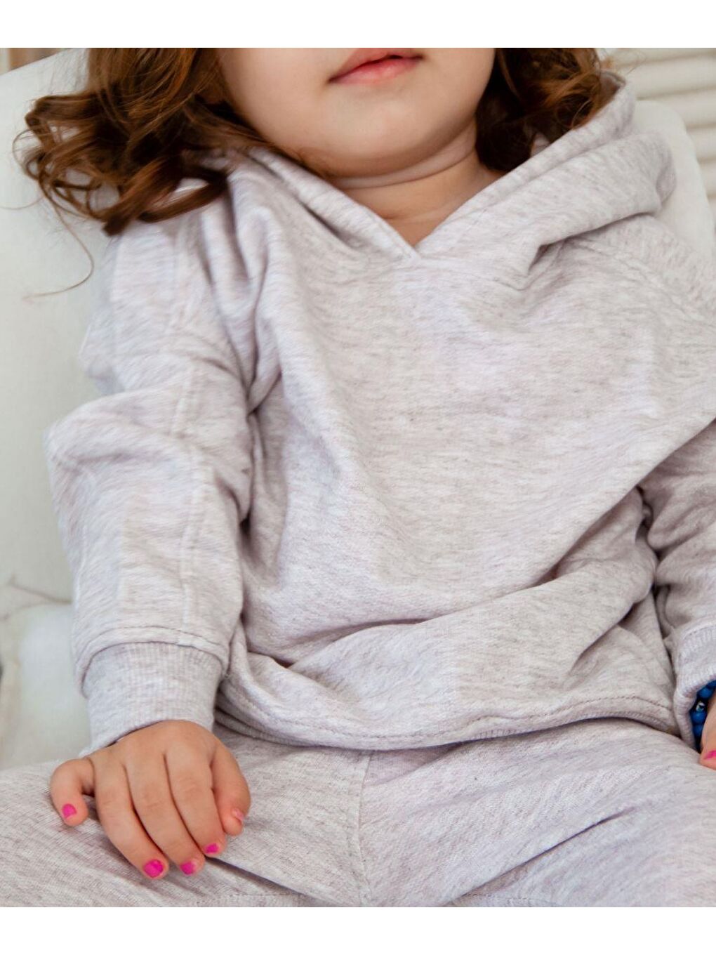 Ekru Kapüşonlu Kız Bebek Sweatshirt-1