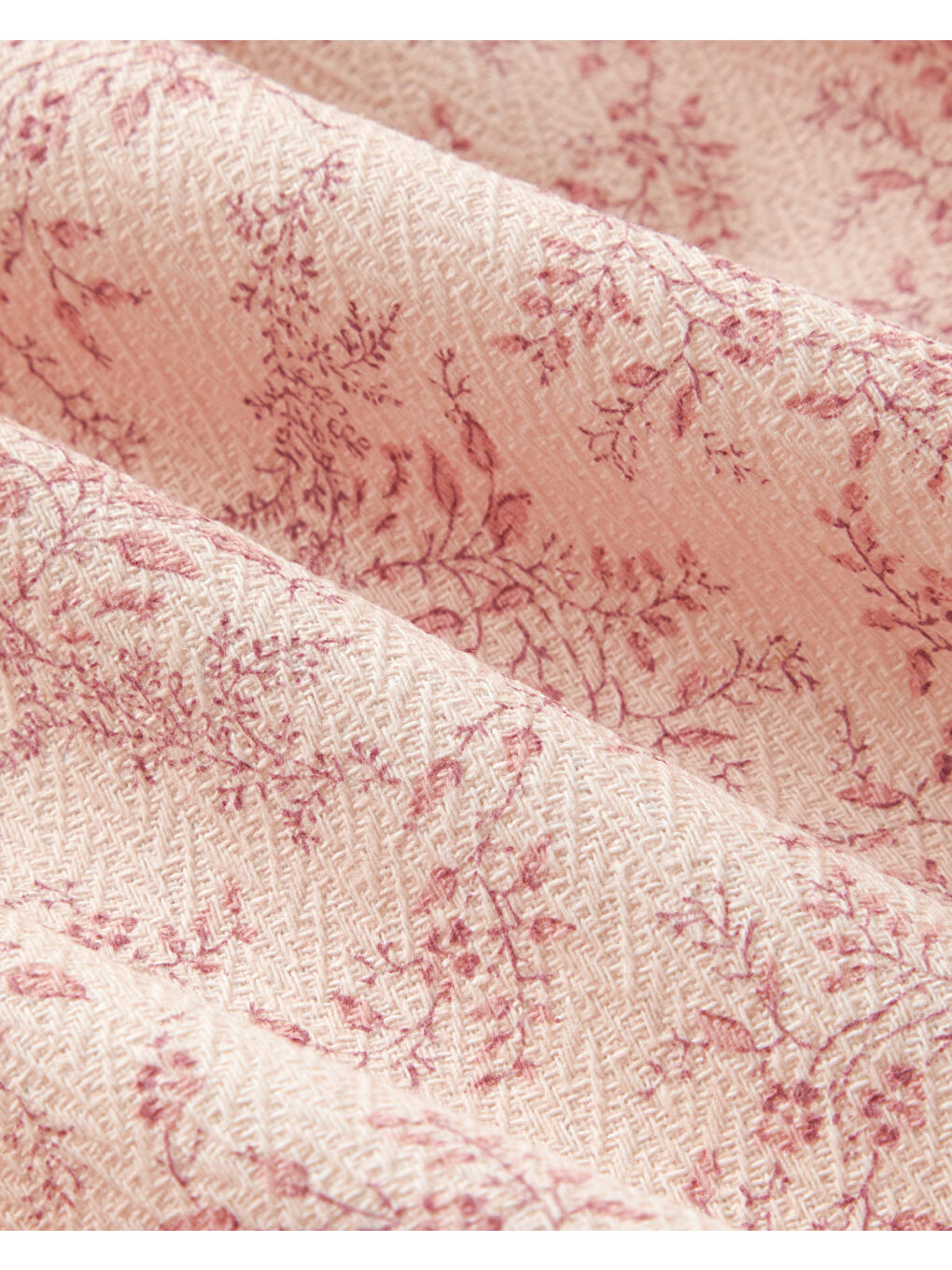 Autumn Branch Baskılı Pamuklu Çift Kişilik Pike 200x220 cm Pembe-3