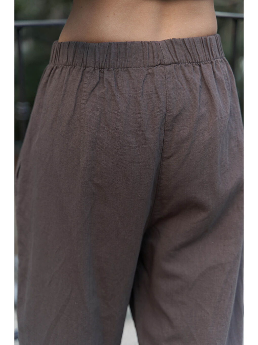 Kahverengi Struana Kruvaze Kahve Crop Pantolon Takım-7