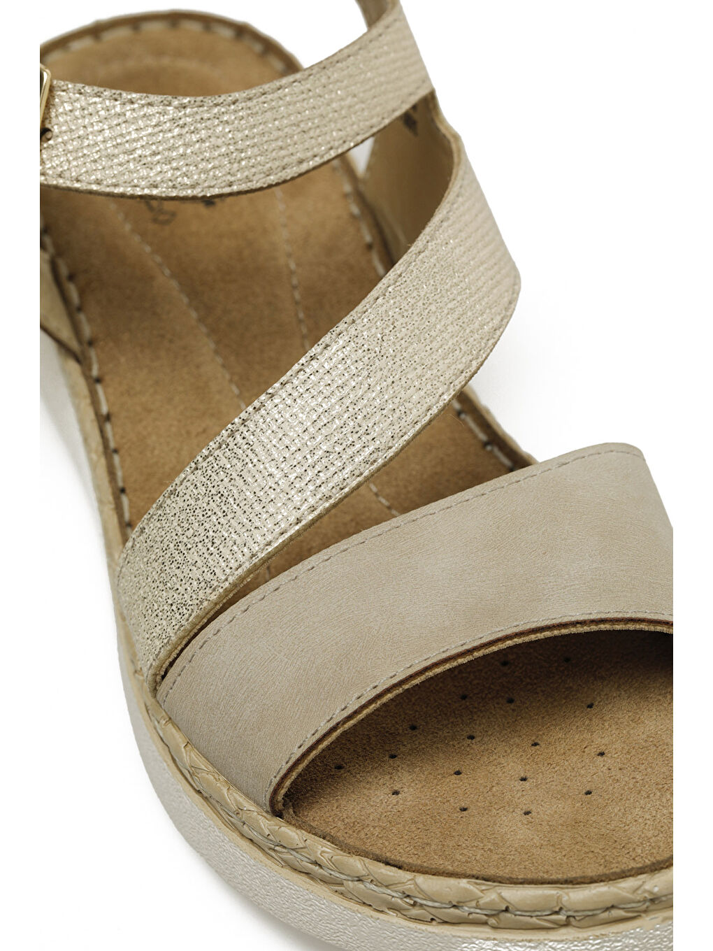 166945.Z5FX Bej Kadın Düz Sandalet-6