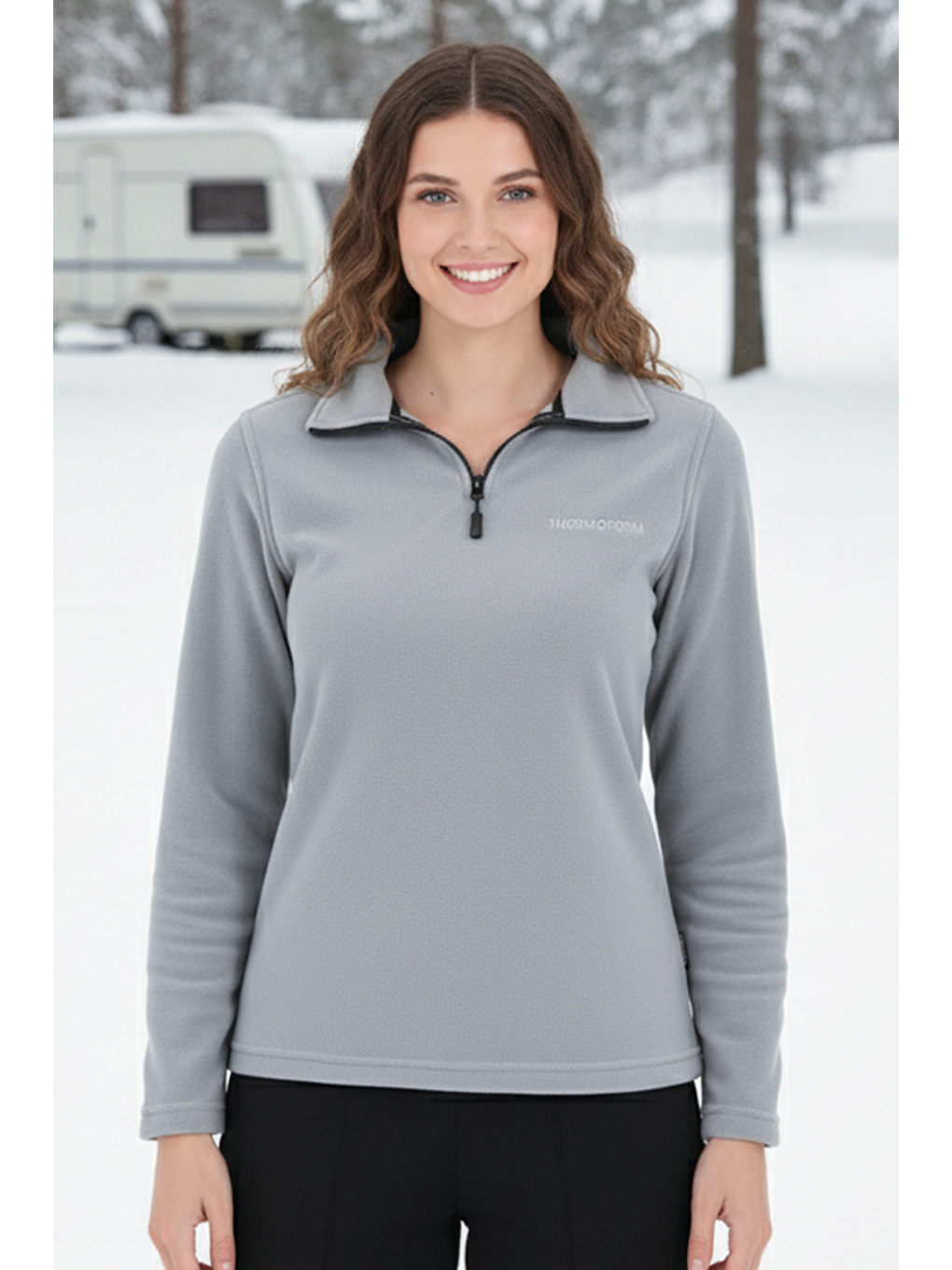 Gri Kadın Polar Kazak - Maksim 22 GRI-1