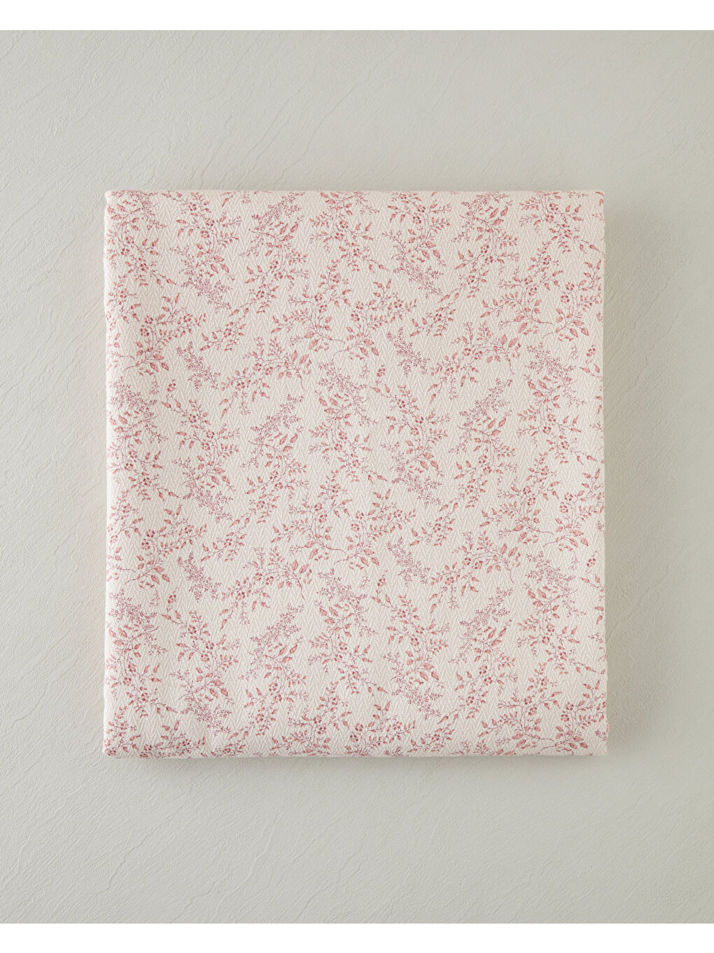 Autumn Branch Baskılı Pamuklu Çift Kişilik Pike 200x220 cm Pembe-4