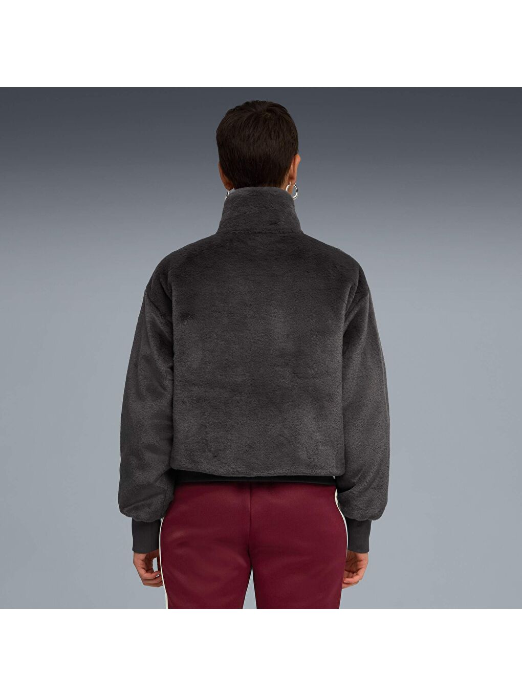 Gri Wardrobe ESSENTIALS Soft Kadın Polar Ceket-2