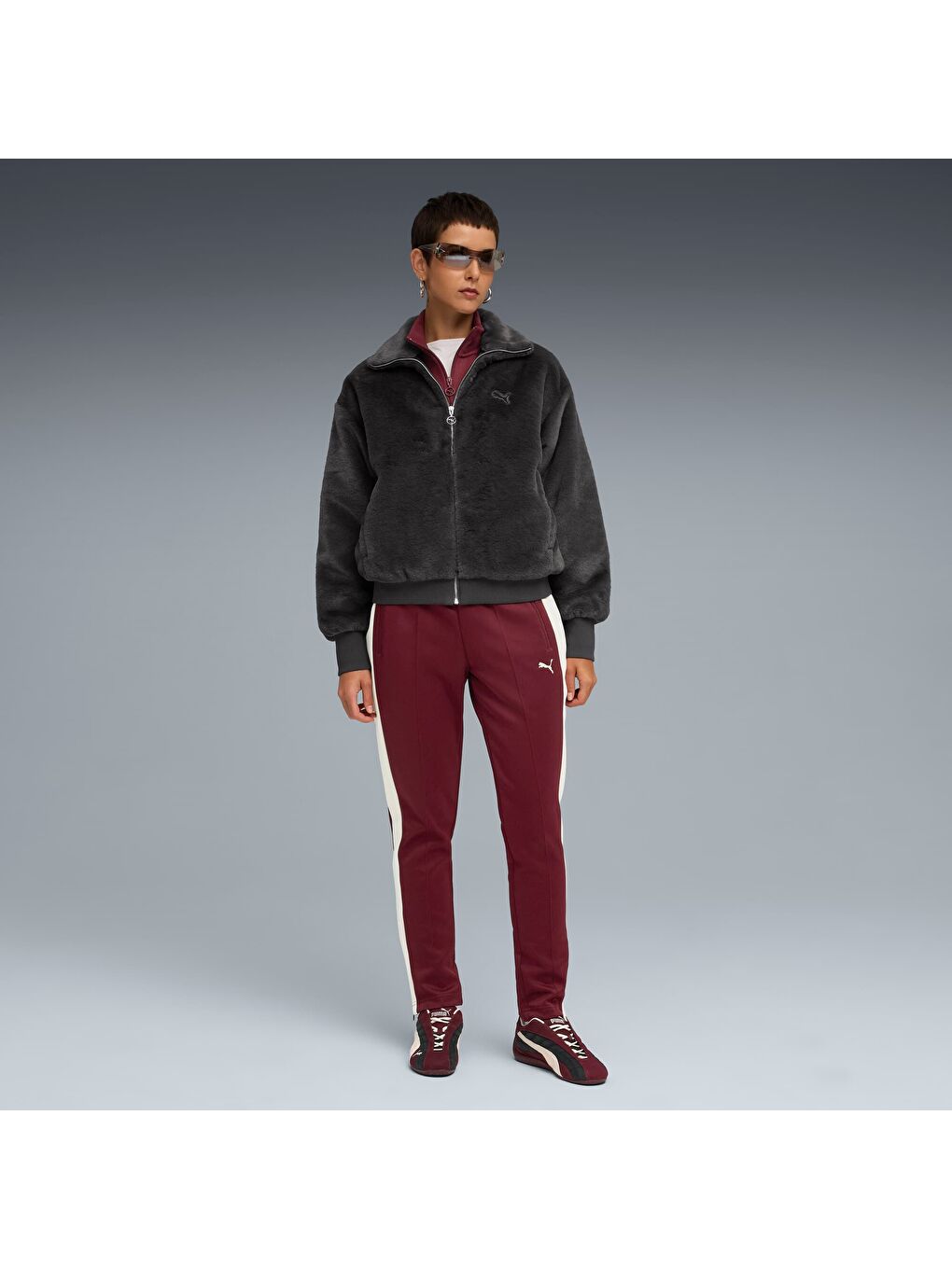 Gri Wardrobe ESSENTIALS Soft Kadın Polar Ceket-3