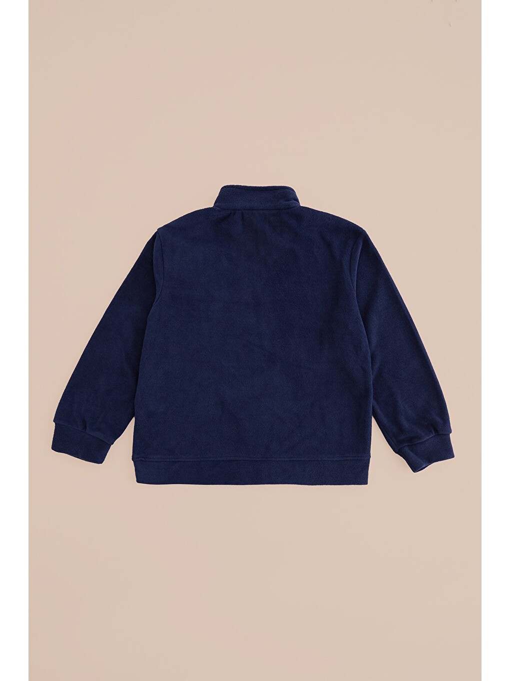 Lacivert Yarım Fermuarlı Polar Erkek Çocuk Sweatshirt-2