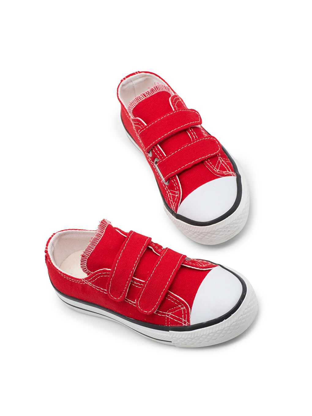 Çocuk Unisex Kırmızı Rahat Kalıp Çift Bantlı Ayakkabı