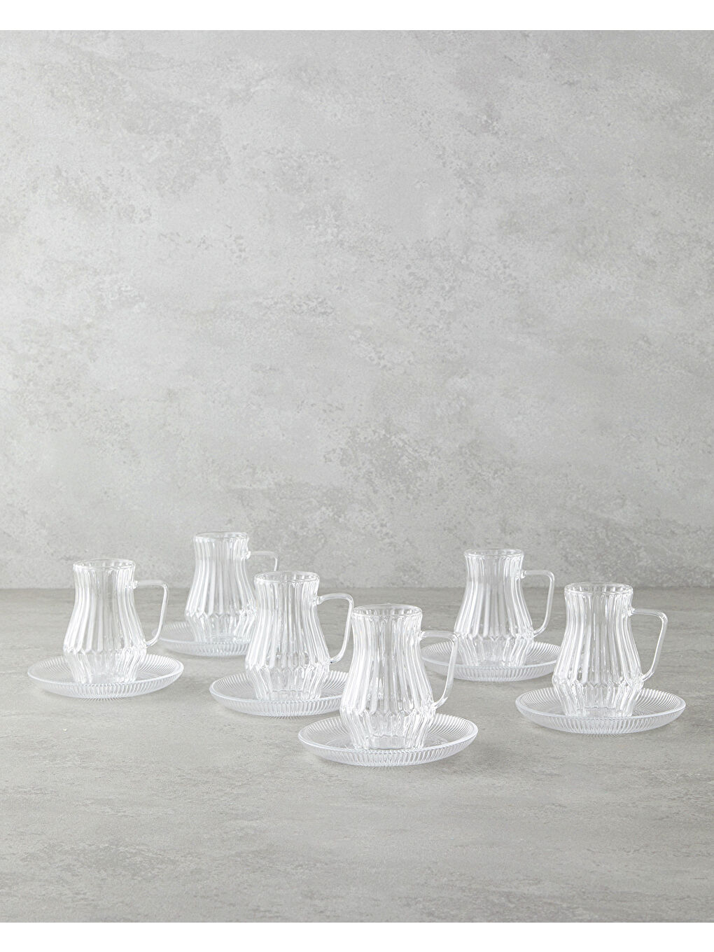 Renksiz Rachel Cam 12 Parça 6 Kişilik Çay Seti 135 ml Şeffaf