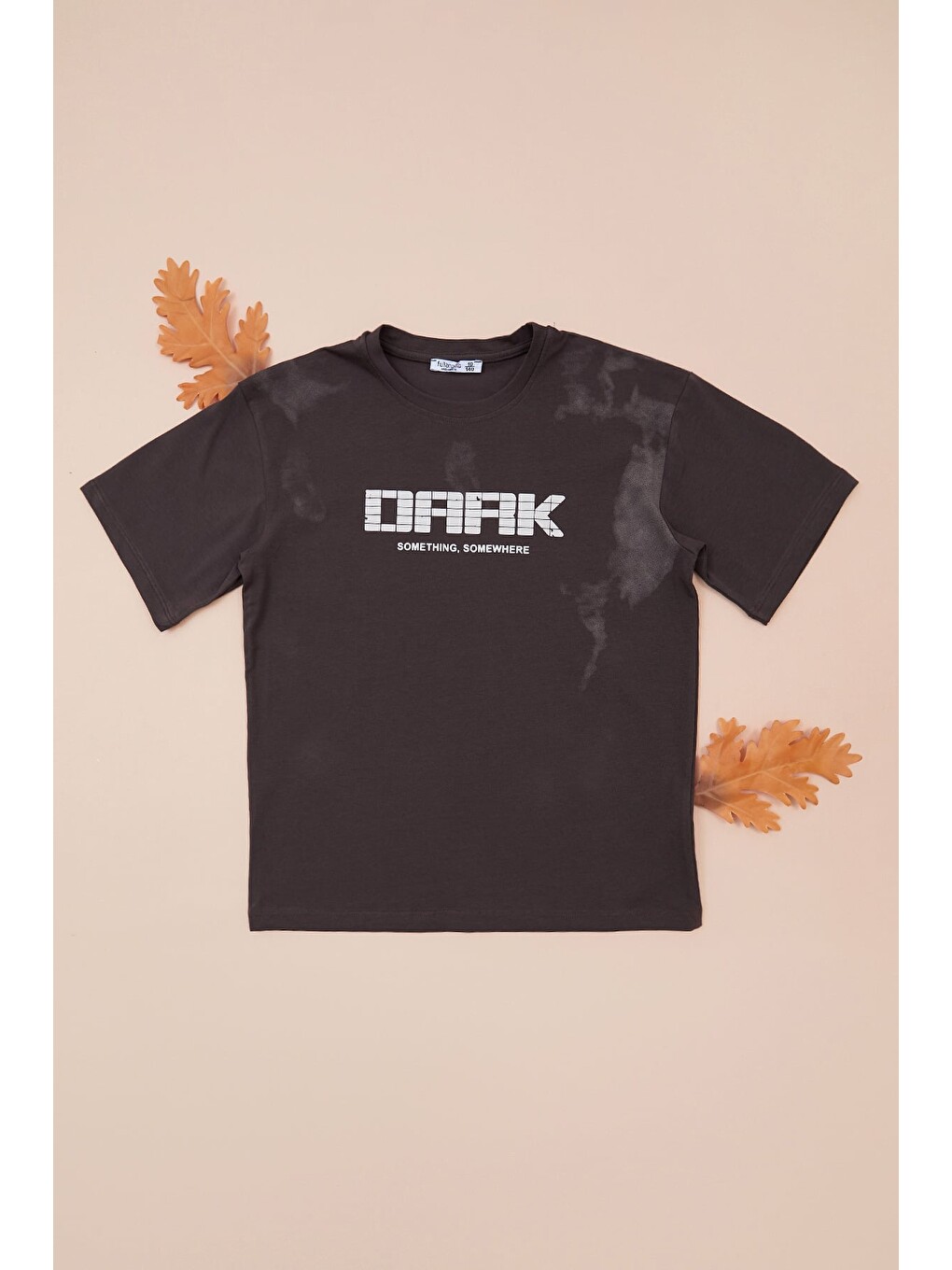 Kahverengi Dark Baskılı Bisiklet Yaka Erkek Çocuk Tişört
