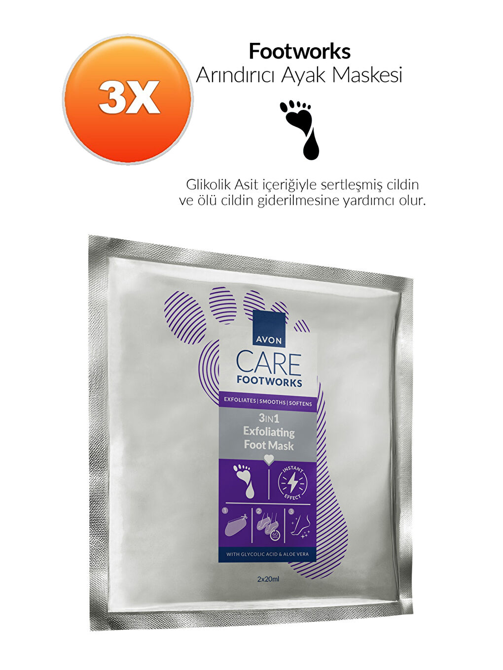 Footworks Arındırıcı Ayak Maskesi Üçlü Paket-1