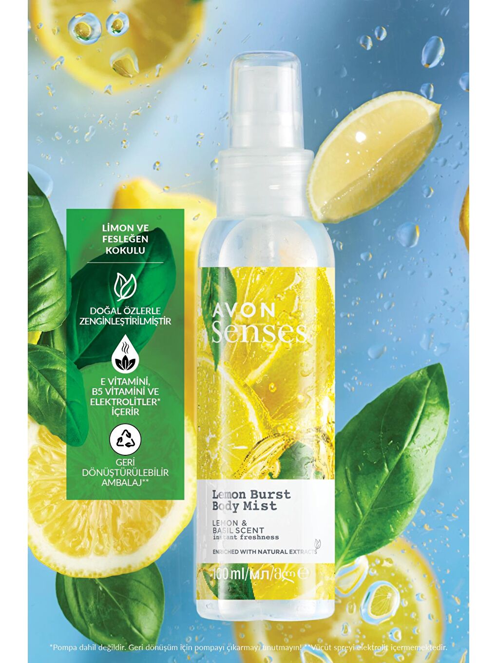 AVON Senses Raspberry Delight Lemon Burst ve White Lily Vücut Spreyi Paketi - 6