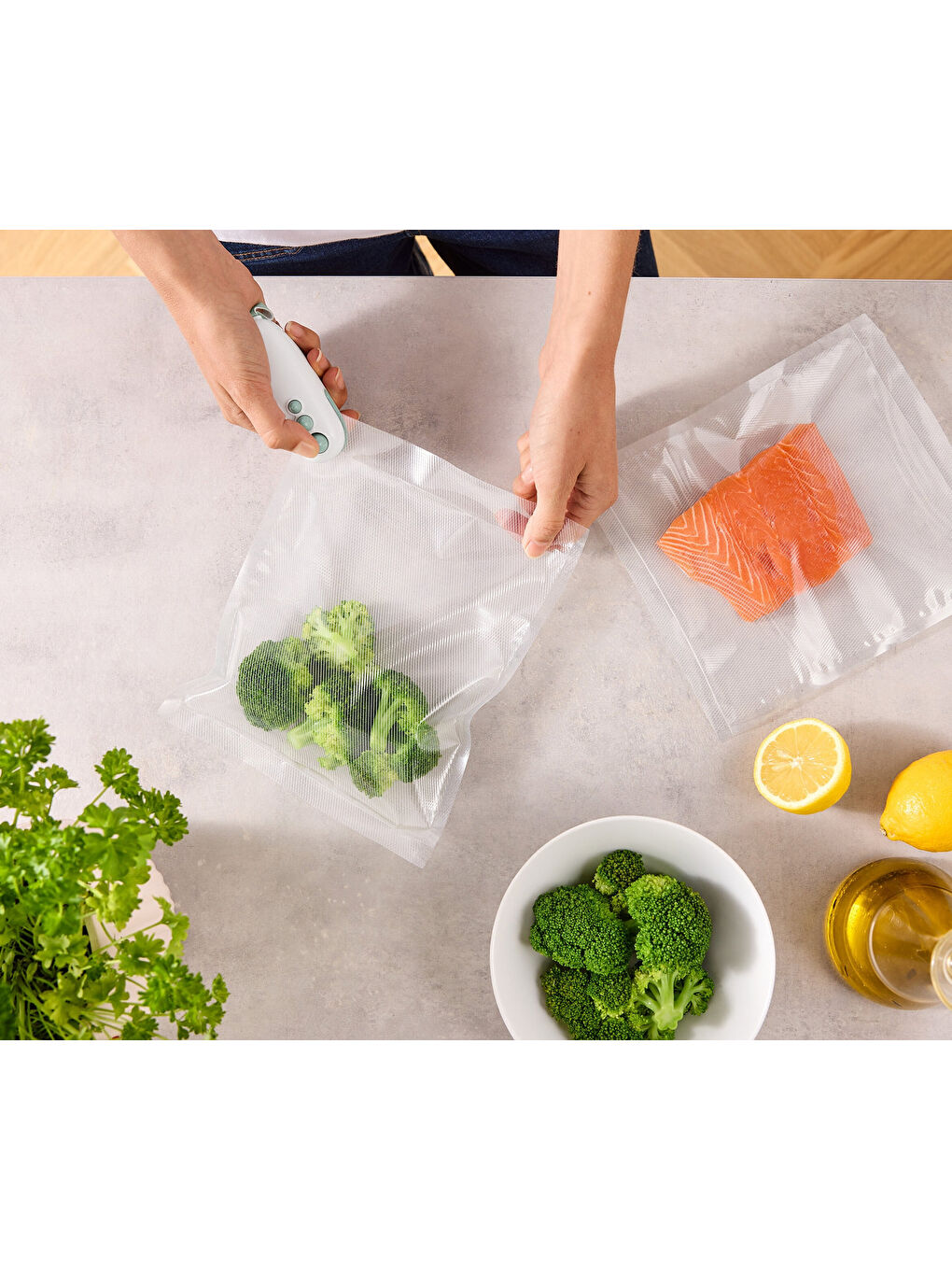 Beyaz Mini Poşet Kapatıcı, Şarjlı