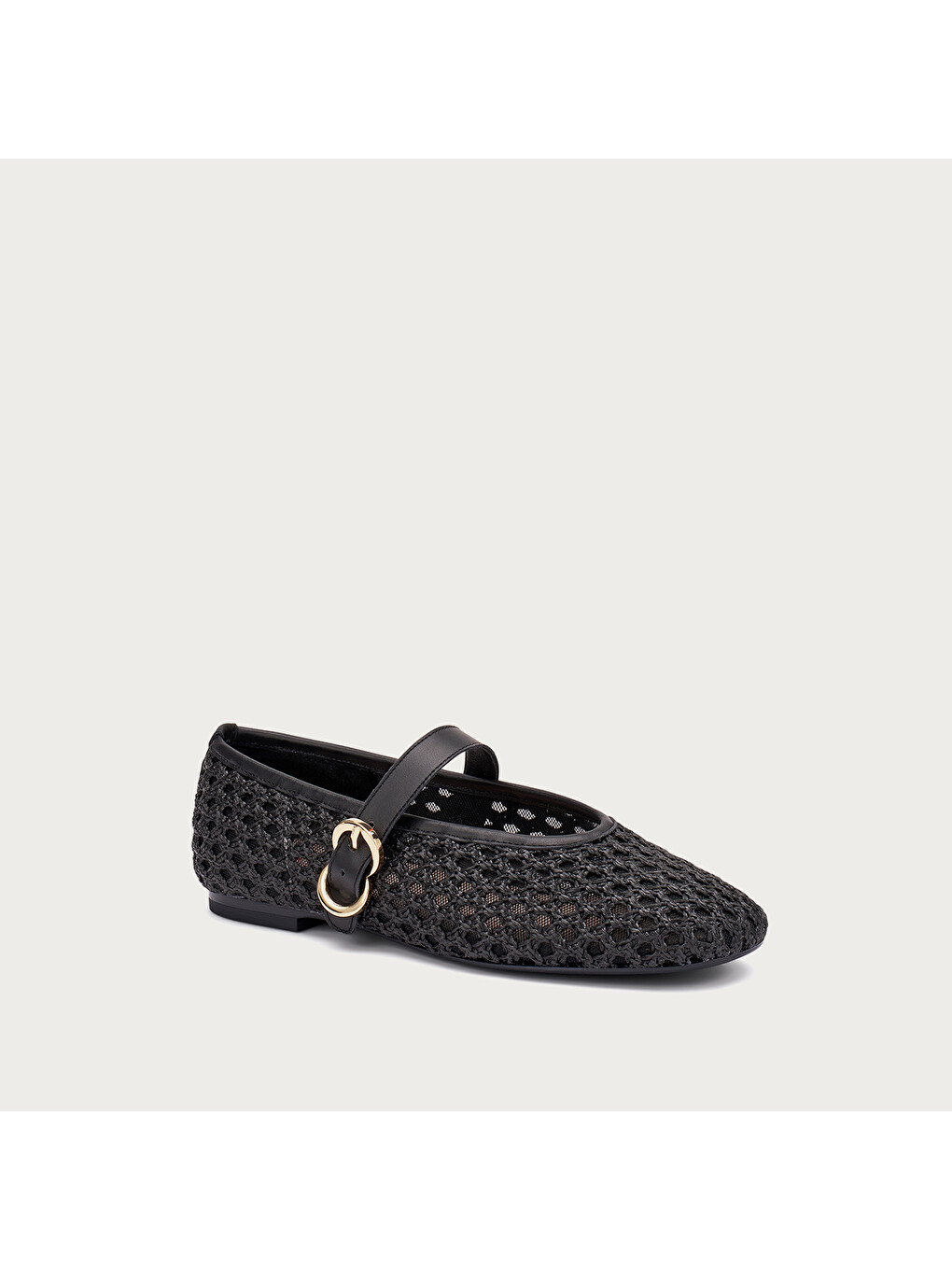 Siyah Kadın Babet 69V3 ORZO RAFFIA BALLET FLATS-1