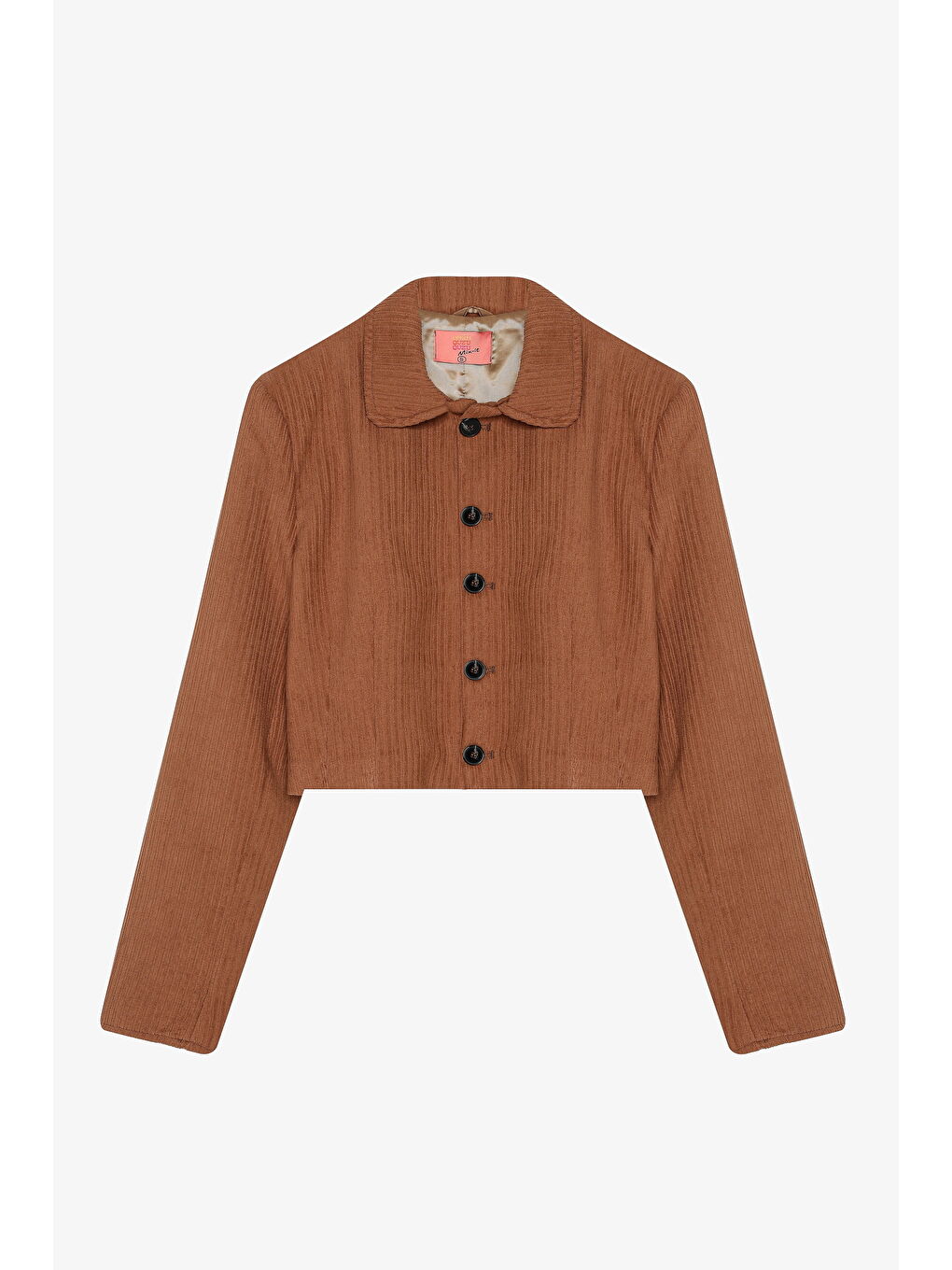Vatkalı Gömlek Yaka Kadife Ceket Kahverengi-1