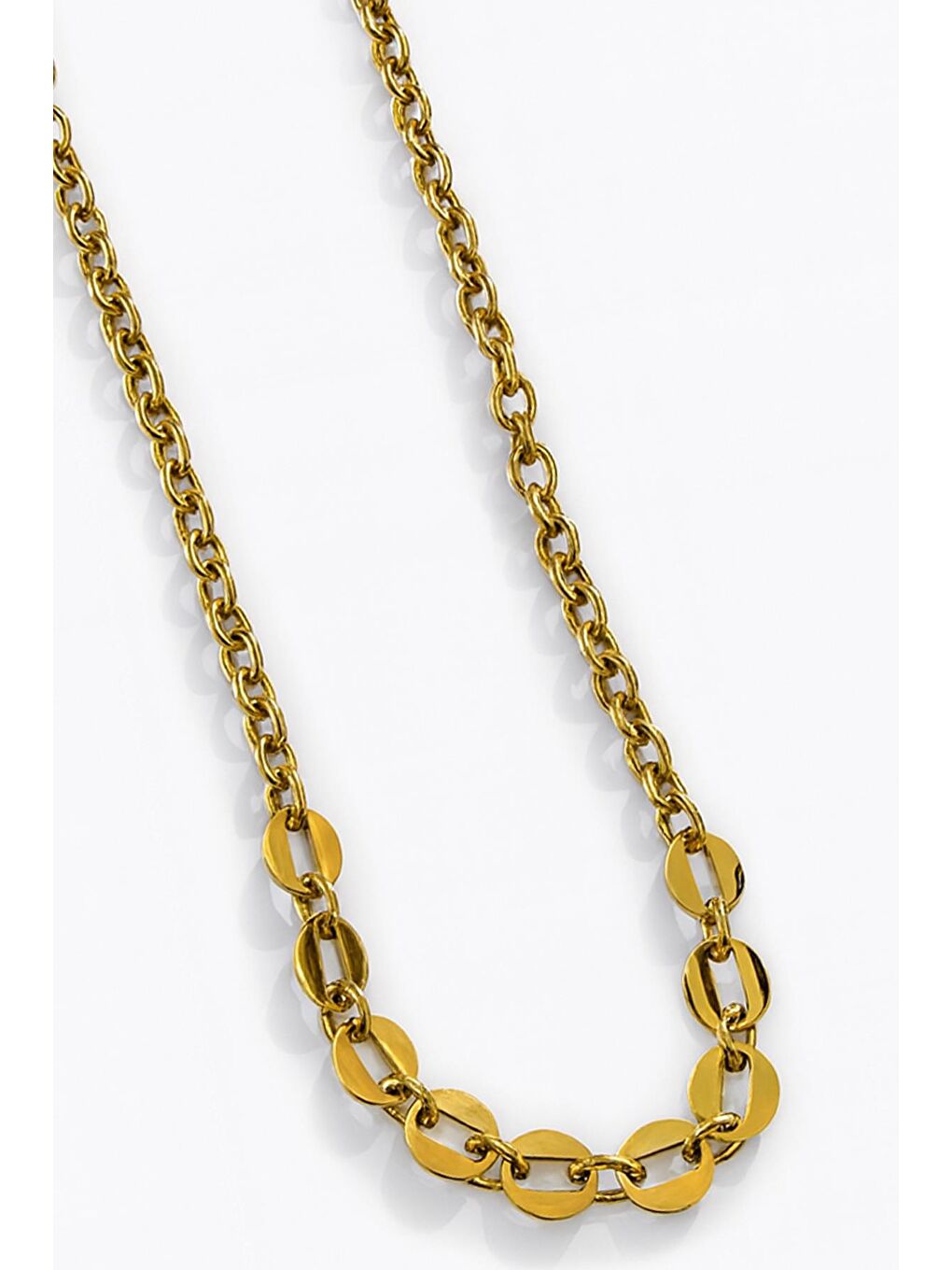 Sarı Çelik Gold 60 cm Kalın Zincir Kolye-6