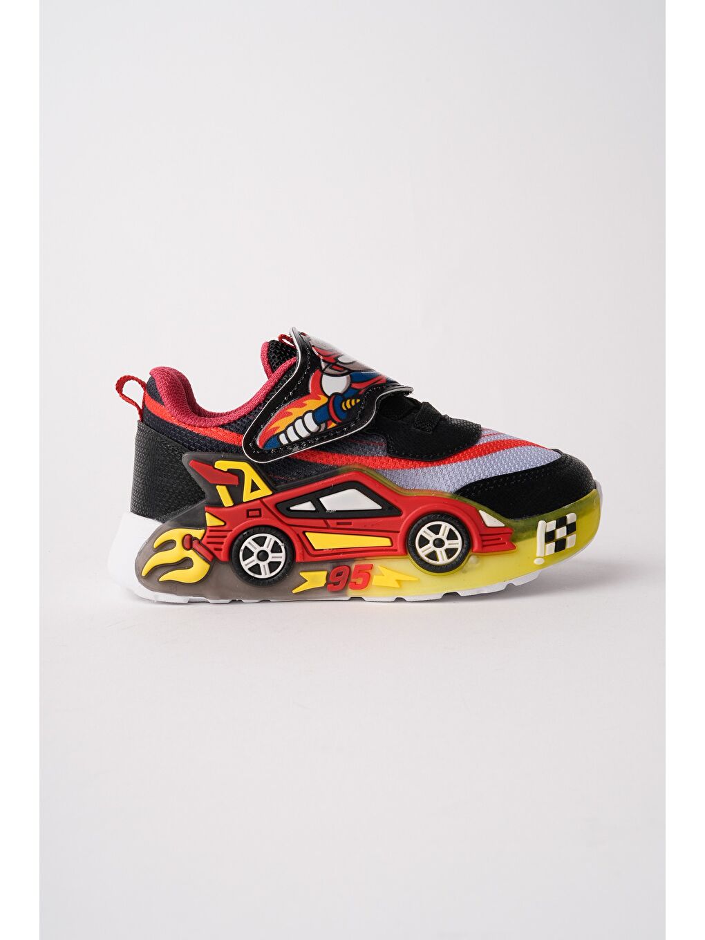 Kırmızı CAR Cırtlı Arabalı ve Işıklı Günlük Çocuk Sneaker Spor Ayakkabı-2