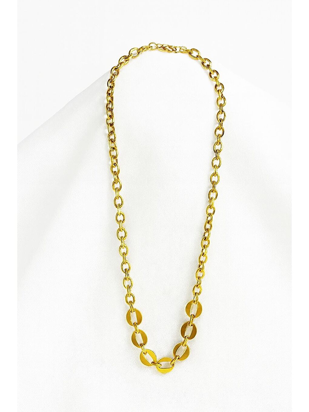 Sarı Çelik Gold 60 cm Kalın Zincir Kolye-8