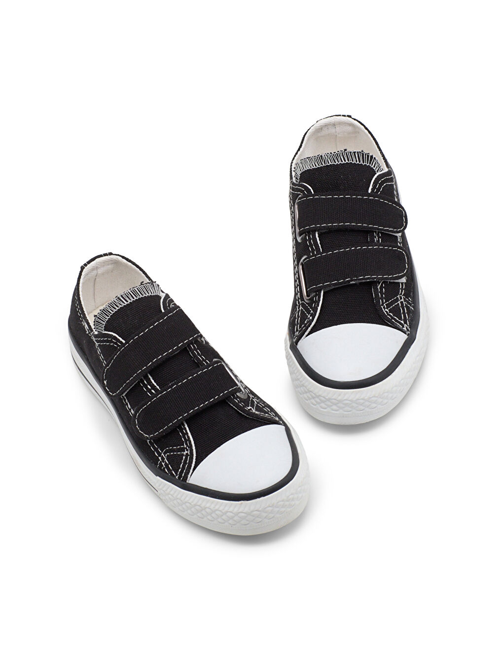 Çocuk Unisex Siyah Rahat Kalıp Çift Bantlı Ayakkabı