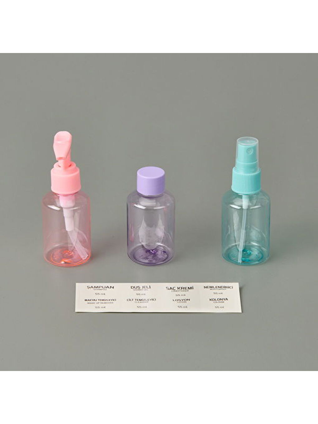 Seyahat Tipi Kozmetik Dolum Seti - Renkli - 14x14 cm